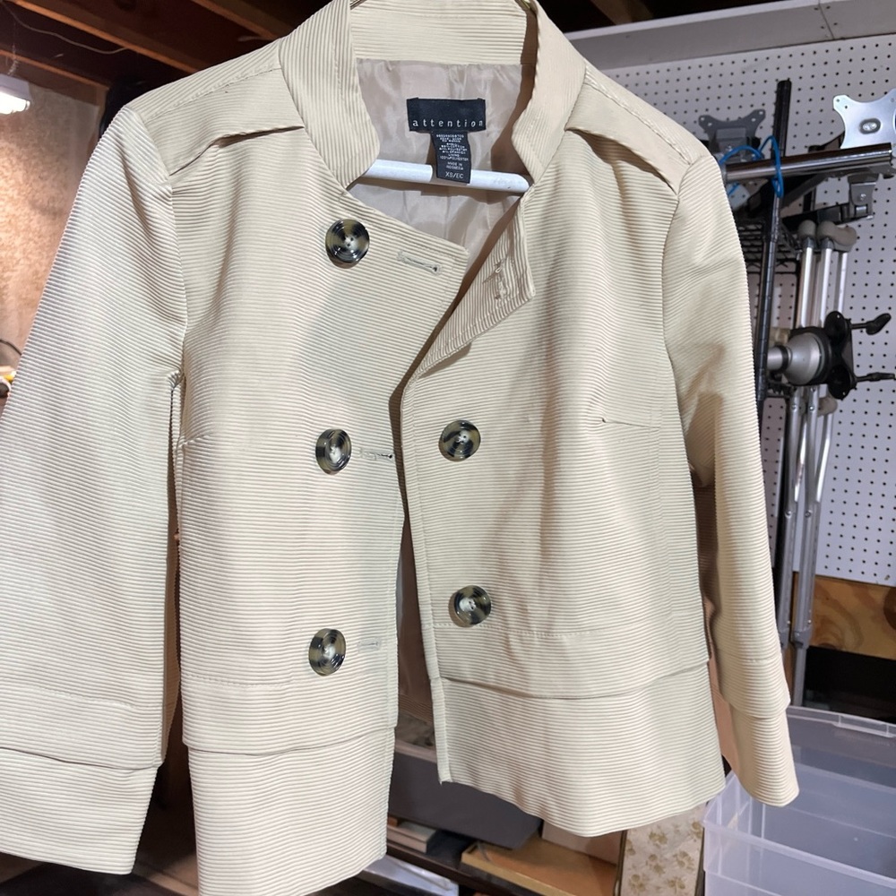 Attention Double-Breasted Cropped Blazer